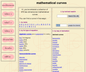 2dcurves.com: two-dimensional curves
the two dimensional curves