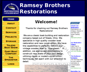 ramseyboats.com: Ramsey Brothers Restorations
Ramsey Brothers Restorations - a classic boat restoration company based out of toledo, ohio.