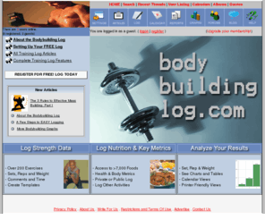 bodybuildinglog.com: Bodybuildinglog.com - Bodybuilding training logs
Bodybuilding logs, workouts and training programs for bodybuilders, powerlifters and the casual athlete.