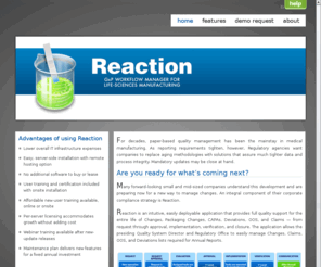 reactionapp.com: GxP Workflow Manger for Life-Sciences Manufacturing
Reaction is an intuitive, easily deployable change control solution that provides full quality support for the entire life of changes, packaging changes, CAPAs, deviations, OOS and claims—from request through approval, implementation, verification and closure