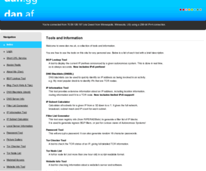 dan.tg: www.dan.me.uk
Main page with description of each tool/page