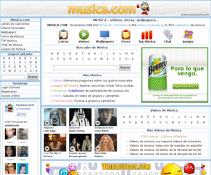 idolos.com: MUSICA.COM - letras de canciones, vídeos de música ...
En musica.com podrás encontrar: letras de canciones, vídeos de música, wallpapers de música, foros de música, juegos de música (trivial) y fotos de artistas