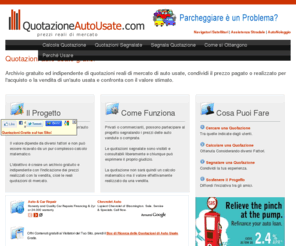 quotazioneautousate.com: Quotazioni Auto Usate Gratis
Calcolare la quotazione di un auto usata gratis e la reale valutazione di mercato, guida e consigli sulla valutazione di una autovettura non più nuova ma di seconda mano.