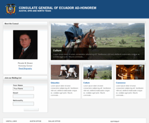 consulateecuadordfw.com: Consulate General of Ecuador Ad-Honorem | Austin, DFW and North Texas
Austin, DFW and North Texas