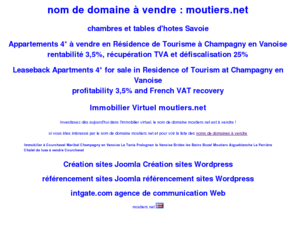 moutiers.net: Immobilier Virtuel noms de domaine  vendre moutiers.net
Immobilier Virtuel nom de domaine  vendre moutiers.net