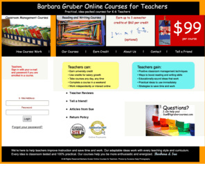 bgrubercourses.com: Barbara Gruber Courses for Teachers
Barbara Gruber Online Courses for Teachers, Professional Development Provider of Online Courses for K-6 Teachers