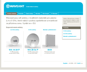 waveant.cz: Waveant : Datové a wifi antény
Waveant jsou wifi antény z kvalitních materiálů pro pásmo 2,4 a 5 GHz, které nabízí vysokou spolehlivost a trvanlivost za příznivou cenu. Vyrábí se v EU.