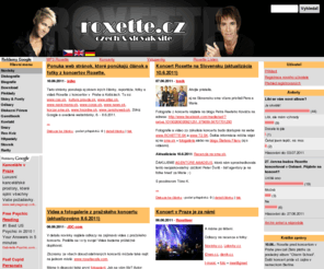 roxette.cz: Novinky - Czech & Slovak Roxette site
roxette