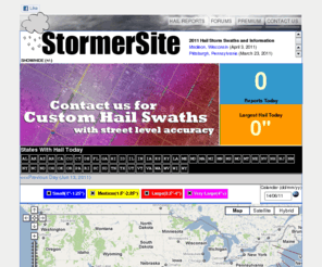 stormersite.com: Today's hail storm reports and history for the Insurance Restoration Industry.
