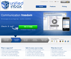 unified-inbox.com: Unified Inbox Management, Communications, Email and Social Media Collaboration
Gather all communication - emails, memos, fax, txt & sms, messages from facebook, twitter, linkedin and other social networks - in one Unified Inbox and collaborate on all these messages.