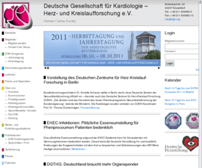 herzfuehrer.net: Deutsche Gesellschaft fÃ¼r Kardiologie - Herz- und Kreislaufforschung
Aktuelle Homepage der Deutschen Gesellschaft fÃ¼r Kardiologie - Herz- und Kreislaufforschung e.V.