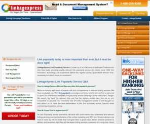 linkagexpress.com: Link Popularity Services Tools | Link Building Management Software
Link Popularity Services From LinkageXpress Link Management. LinkageXpress Link Popularity Firm provides quality, relevant link popularity services.