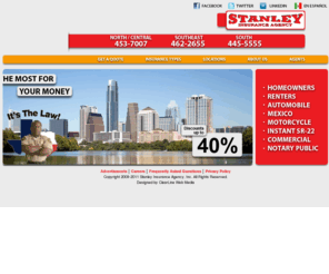 keepingaustininsured.com: Stanley Insurance Agency
For over 25 years, Stanley Insurance Agency has been providing central Texans with superior customer service, while matching each client's insurance needs with their budget