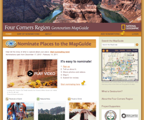 4cornersgeotravel.org: Nominate to the Four Corners Region National Geographic MapGuide
Four Corners Region Travel Planning Official National Geographic Mapguide