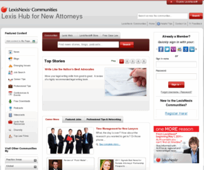 lexishub.com: Lexis Hub for New Attorneys | LexisNexis
Lexis Hub for New Attorneys, Associates and Law School Students. The Lexis Hub provides free career advice for new lawyers, professional tips, legal insights and analysis, cost-effective legal research tips, job postings for new attorneys and free legal research tools. Build your professional legal network and search the latest legal news. for lawyers.