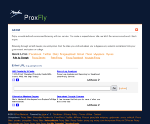 prxy.eu: Prox Fly
Prox Fly is a fast web proxy for keeping yourself anonymous and bypassing network restrictions