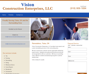 visionconstructionenterprises.com: Vision Construction Enterprises, LLC | Remodelers | Tulsa, OK
Vision Construction Enterprises, LLC, provides home repairs and custom remodeling services in Skiatook and the surrounding area. We are a world class customer service organization delivering expert results.