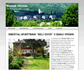 banjavrdnik.rs: BANJA VRDNIK PRIVATNI SMESTAJ APARTMANI
BANJA VRDNIK | VRDNIK APARTMANI | VRDNIK SMESTAJ | BANJA VRDNIK APARTMANI | BANJA VRDNIK SMESTAJ | VRDNIK PRIVATNI SMESTAJ