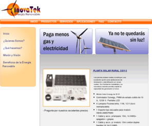 inovatek-er.com: Inovatek - Energía Renovable
Inovatek: Energía renovable. Somos una empresa joven y dinámica. Ofrecemos soluciones de energía renovable y tecnologías limpias. Conócenos.