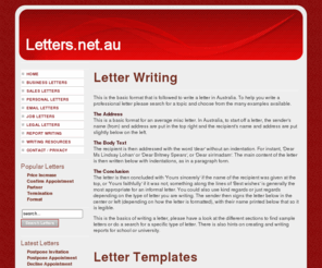 letters.net.au: Letters | Letter, Letters, Name | Letter Writing
This is the basic format that is followed to write a letter in Australia. To help you write a professional letter please search for a topic and choose from the many examples available. The Address...