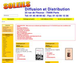 soleils-distribution.com: Soleils Diffusion et Distribution
NOUVEAUTES : Merci de nous contacter par télephone au 01 45 48 84 62 pour les conditions de vente. Nouveaux Editeurs : EDITIONS IN OCTAVO LE (...)