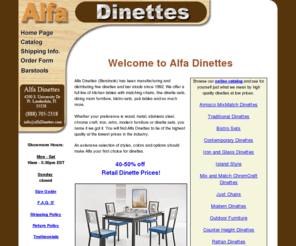 alfadinettes.com: Alfa Dinettes: Kitchen Table, Retro Modern Furniture, Dining Tables, Chrome Craft Dinette Sets
Alfa Dinettes manufacturers / distributors of tables, fine dinettes & bar stools since 1992