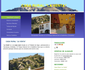 casalaventa.com: La Venta, Casa Rural de Carcabuey en la Subbética Cordobesa
Casa rural en pleno centro de Andalucía rodeada de pueblos como Carcabuey, Priego, Cabra, Lucena o Rute. Alojamiento perfecto para el turismo rural o hacer una escapada el fin de semana.