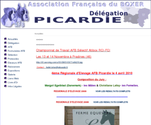 afboxer-picardie.com: Actualités
Toute l'actualité pour la Délégation AFB Picardie et sur notre club de race ASSOCIATION FRANCAISE DU BOXER (AFB)