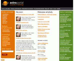 astroportal.pl: Astroportal.pl - wszystko o astrologii
Portal poświęcony astrologii - wszystko o horoskopach, tranzytach planet oraz recenzje książek i wywiady z astrologami.