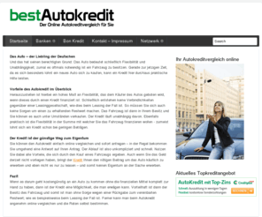 bestautokredit.de: Autokredit im Autokreditvergleich für Neuwagen und Gebrauchtwagen
Vergleichen Sie hier Ihren neuen Autokredit kostenlos auf bestAutokredit. In einem Autokreditvergleich finden Sie den Kredit für einen Neuwagen oder einen Gebrauchtwagen.