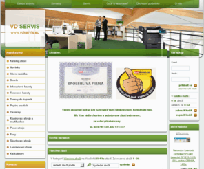 vdservis.eu: Katalog | VD Servis.eu - prodej kancelářské techniky + servis
Internetový obchod vdservis.eu se specializuje na prodej kancekářské techniky, tiskárny, kopírovací stroje, multifunkce, faxy, psací stoje, skartovače, servis všech typů tiskáren, kopírek, multifunkcí, faxů, skartovaček, spotřební materiál - tonery, inkoustové náplně, renovace cartridgí, papírenské zboží