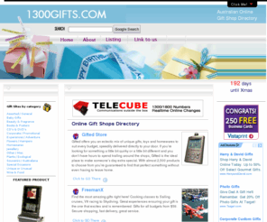 1300gifts.com: 1300gifts.com Australian Gift Directory of online gift shops.
1300GIFTS.COM is a Gift Directory of Online Australian Gift Shops