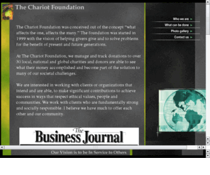 chariotfoundation.com: The Chariot Foundation
he Chariot Foundation was conceived out of the concept 