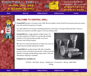 centraldrillbit.com: Drill Bit sales and sharpening| Central Drill Bit | Water, Oil, Gas and Quarry Supply
Drill Bit sales, services, sharpening. Central Drill has over 40 years of drilling experience in the water, oil and gas drilling industries