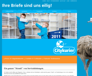 citykurier.com: Citykurier! - Leistung & Preise - 
Egal ob Briefdienst, Paketdienst, Lettershop, Kurierdienst oder Fracht: Ihre Post ist uns eilig! Wir garantieren Ihnen taggenaue Zustellung innerhalb des Stadtgebietes, die Zustellung immer am nächsten Werktag bis 12 Uhr innerhalb Thüringens, Sachsens und Sachsen-Anhalts.