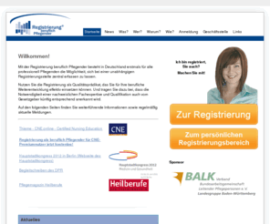 regbp.de: Willkommen!
Freiwillige Registrierung für beruflich Pflegende. Ein Projekt in Trägerschaft des Deutschen Pflegerates (DPR) als Bundesarbeitsgemeinschaft der Pflegeorganisationen.