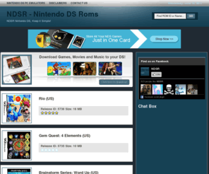 ndsr.net: Nintendo DS Roms | Download NDS Roms | NDS Emulators
A huge source for Nintendo DS Emulators and Nintendo DS ROMS, Download NDS ROMs.