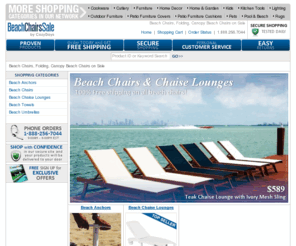 beachchairssale.com: Beach Chairs, Folding,
100s of beach chairs and chaise lounges. Free shipping on all beach chairs.