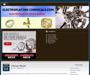 electroplating-chemicals.com: Electroplating Chemicals
Tips and Guide for electroplating process, chemicals and equipment