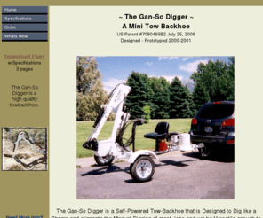 littleexcavator.com: The Gan-So Digger Tow Backhoe
Backhoes, All Terrain Vehicles, The Gan-So Digger and Mini Excavator. Backhoe, Backhoe Tow Package, Backhoes,