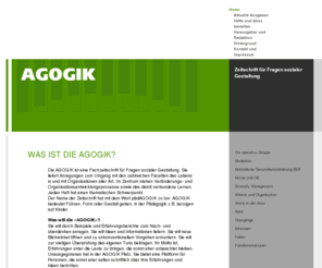 agogik.com: Agogik - Fachzeitschrift für Fragen sozialer Gestaltung
Die Agogik ist eine Fachzeitschrift für Fragen sozialer Gestaltung.