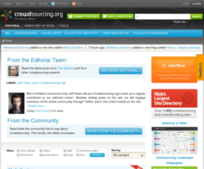crowddomains.com: Crowdsourcing and Crowdfunding News and Headlines
Everything and anything crowdsourcing and crowdfunding! News, Sites, Videos and articles! Learn about the explosive growth of crowdsourcing