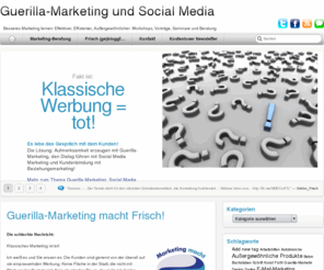 machtfrisch.de: Marketing-Workshops, Vortrag, Seminare, Beratung, Guerilla-Marketing Beziehungsmarketing, Dienstleistungsmarketing  Raum Nürnberg Fürth
Marketing macht Frisch bietet Marketing-Workshops, Marketing-Vorträge, Marketing-Seminare und Marketing-Beratung