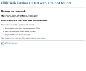 retico.org: CERN web site not found
