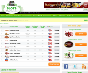 slotsmansion.com: SLOTS MANSION - Online Casino & Online Slots Reviews
Online Slots, Online Casino, Casino Bonus, Casinos, Slots, Casino
