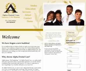 alpha-dental.org: Alpha Dental Care * Experience A New Beginning!
Dr. Calvin Wilson provides comprehensive dental care for families in the Clinton, MD area.