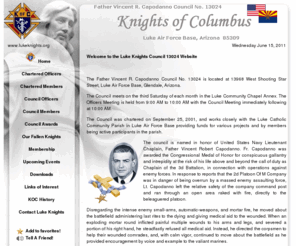 lukeknights.org: Luke Knights of Columbus - Council 13024
Knights of Columbus Council 13024 founded on Luke Air Force Base, Arizona