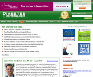 diabetesincontrol.net: Diabetes In Control. A free weekly diabetes newsletter for Medical Professionals
Diabetes In Control is a free weekly diabetes newsletter dedicated to helping medical professionals in diabetes care better 
help their diabetes patients.