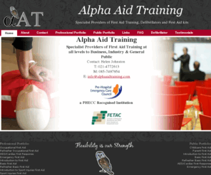 alphaaidtraining.com: Alpha Aid Training ~ a PHECC Recognised First Aid Training Institution
Alpha Aid Training is a PHECC Recognised First Aid Training Institution based in Kinsale Co. Cork