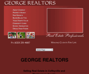 georgerealtors.com: Coffeyville Real Estate, South Coffeyville Real Estate, Montgomery County Real Estate, Carol Mangan
Specializing in Coffeyville real estate, South Coffeyville, Caney, Cherryvale, Independence, Edna, Wann, Havana, and Montgomery County. Carol Mangan helping to find and buy the home of your dreams.